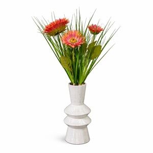 Faux Floral Arrangement in Plastic Vase